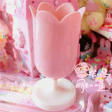 1pc Lovely Flower Plastic Goblet Pen Holder