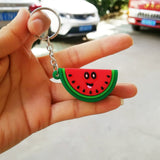 Girl Heart Simulation 3D Avocado Keychain Bag Coin Purse PVC Soft Toy Pendant