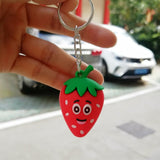 Girl Heart Simulation 3D Avocado Keychain Bag Coin Purse PVC Soft Toy Pendant