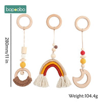 1set Animals Wooden Pendant Baby Play Gym (BPA Free!)