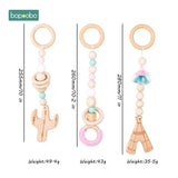 1set Animals Wooden Pendant Baby Play Gym (BPA Free!)