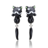 Luokey Cute Animal Earrings For Women Hanging 3D Cartoon Lovely Dog Stud Earrings Flower Panda Polymer Clay Girls Earing Jewelry