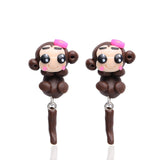Luokey Cute Animal Earrings For Women Hanging 3D Cartoon Lovely Dog Stud Earrings Flower Panda Polymer Clay Girls Earing Jewelry