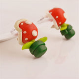 Luokey Cute Animal Earrings For Women Hanging 3D Cartoon Lovely Dog Stud Earrings Flower Panda Polymer Clay Girls Earing Jewelry