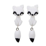 Luokey Cute Animal Earrings For Women Hanging 3D Cartoon Lovely Dog Stud Earrings Flower Panda Polymer Clay Girls Earing Jewelry