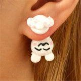 Luokey Cute Animal Earrings For Women Hanging 3D Cartoon Lovely Dog Stud Earrings Flower Panda Polymer Clay Girls Earing Jewelry