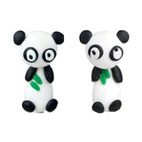 Luokey Cute Animal Earrings For Women Hanging 3D Cartoon Lovely Dog Stud Earrings Flower Panda Polymer Clay Girls Earing Jewelry