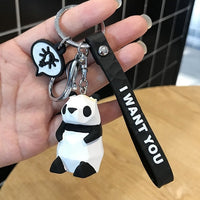 Cartoon Geometric Dinosaur Panda Keychain