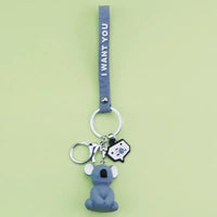 Cartoon Geometric Dinosaur Panda Keychain