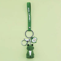 Cartoon Geometric Dinosaur Panda Keychain