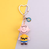 Fashion Cartoon Cute Charlie Browm Keychains Snoopy Bag Key Chain Pendant For Girl Bag Keyring Gifts Kids Gift Key Chains