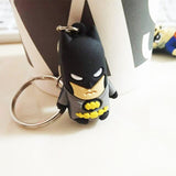 3D Cartoon Figure PVC Marvel Avengers Keychain Cute Superhero Batman Spider Man Key Chain Key Ring Kids Key Holder Trinket Gift