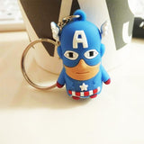 3D Cartoon Figure PVC Marvel Avengers Keychain Cute Superhero Batman Spider Man Key Chain Key Ring Kids Key Holder Trinket Gift