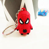 3D Cartoon Figure PVC Marvel Avengers Keychain Cute Superhero Batman Spider Man Key Chain Key Ring Kids Key Holder Trinket Gift