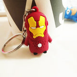3D Cartoon Figure PVC Marvel Avengers Keychain Cute Superhero Batman Spider Man Key Chain Key Ring Kids Key Holder Trinket Gift