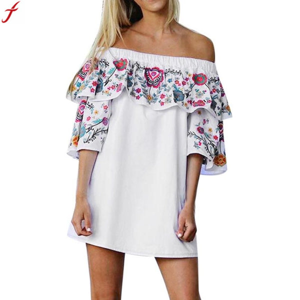 Sexy Off Shoulder Floral Dress