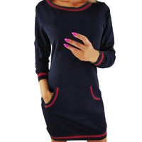 Loose Long Sleeve Pocket Dress