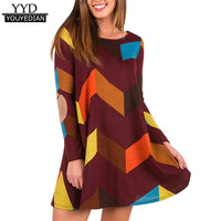 Women's Striped Tunic Tshirt Dress Women Ladies Long Sleeves Autumn Casual Basic Mini Dresses With Pockets Vestidos Mujer #1130