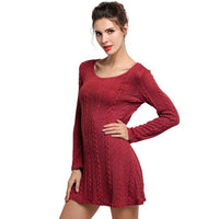 Women Causal Plus Size S-XL Short Sweater Dress Female Autumn Winter White Long Sleeve Loose knitted Sweaters Dresses