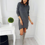 Winter Dress Fashion Solid O-Neck Sweater Sexy Party Dresses Warm Casual House Long Sleeve Pullove  Vestido De Invierno #480