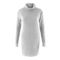 Feitong Womens Sweater Dress Casual Turtleneck Long Sleeve Bodycon Jumper Knited Sweater Mini Dress vestidos femininos robe 2018