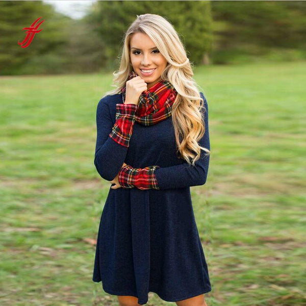 Elegant Casual Plaid Dress