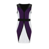 Purple And White Patchwork Dress