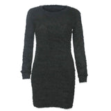 Long Sleeve Sweater Fleece Dress