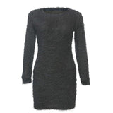 Long Sleeve Sweater Fleece Dress