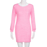 Long Sleeve Sweater Fleece Dress