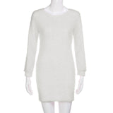 Long Sleeve Sweater Fleece Dress