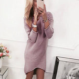 Designer Solid O-Neck Casual Dress